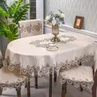 Oval Table Cloth Embroidered Fold Tea Table Juppe Dining Table Cover Tablecloth