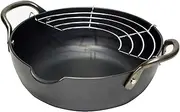Riverlight Kyoku Japan J1320 Iron Deep Frying Pot, Small, 0.3 gal (1.5 L), Iron Nitride, IH Compatible, Rust Resistant, Made in Japan