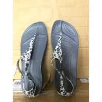 在飛比找蝦皮購物優惠-真品 Crocs 豹紋 女款 全新品 平底鞋 涼鞋 US8