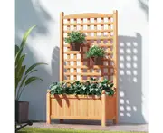 Green Fingers Garden Bed Wooden 64x35x115cm Planter Raised Box Container Trellis