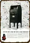 1945 USPS Collection Mail Box & DOLE Pineapple DECORATIVE REPLICA METAL SIGN
