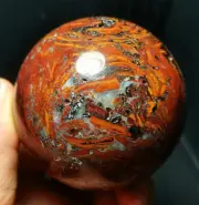 TOP 474.6g Natural Warring States Red Agate Crystal Sphere Ball Healing WYX565