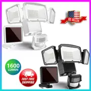 Solar Security Outdoor 1600LM LED Motion Sensor Lights 3 Adjustable Heads IP65