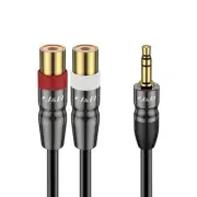 3.5 mm to Dual RCA Audio Cable, Heavy Duty 3.5mm Male to 2 RCA Female Gold Pl...