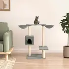 Light Grey Cat Tree with Scratching Posts 82 cm Tall Multi-Level Condo