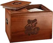 Square Wooden Rice Jar, Household Sealed Rice Storage Jar, Sealed For Freshness, Suitable For Storing Rice, Flour, Snacks