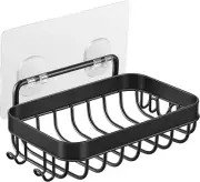 Soap Dish Holder for Shower Wall, 304 Stainless Steel Bar Soap Holder with Hooks