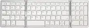 Foldable Keyboard, Triple Folding Keyboard Bluetooth Keyboard, Full Size Ultra Slim Portable Wireless Keyboard for Laptop Tablet Smartphone (Silvery White)