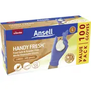 Vileda Ansell Handy Fresh Nitrile Disposable Gloves Large 100 pack