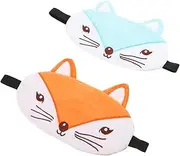 BIUDECO 2Pcs Adorable Cartoon Animal Eye Mask Lightweight Sleep Mask for Travel Napping Office Use Blocks Light for Restful Sleep for Family Friends