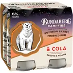 Bundaberg Campfire Bourbon Barrel Rum & Cola Can 375mL