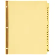 Laminated Tab Dividers, 3-HP, A-Z, 8-1/2"x11", 25 Tabs, Buff