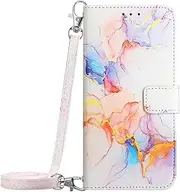 [HAOFUGUI] Stylish Patterns Case for Samsung Galaxy A70 / A70S, with Card Slots Kickstand Shockproof Protective Cover, Slim Magnetic Leather Flip Case-LS004