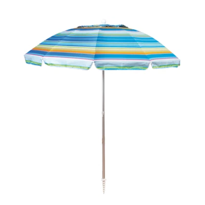 OZtrail Meridian 220cm Striped Beach Umbrella with Tilt & Carry Bag