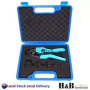 5 Dies Ratchet Crimper Crimping Tool Kit Bootlace Open Barrel Non Insulated