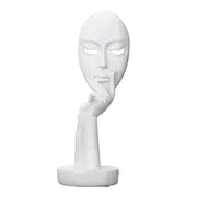 Black/White Resin Modern Women Face Thinker Statue Abstract Sculptures Characters Crafts Handmade Carving Ornament Decorations WHITE COLOR