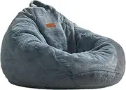 UYSOFRCV Giant Bean Bag Chair Cover(No Filler), Living Room Furniture Lazy Sofa Bed Cover, Faux Fur Chair Cover Replacement Cover for Bean Bag Chair, Zipper Opening,Blue,100 * 130cm