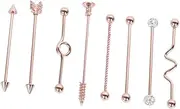 [WOFASHPURET] Men Women's Stainless Steel Arrow Screw Ear Studs Fashion Industrial Barbell Earrings Comfortable Piercing Jewelry