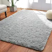 Softlife Ultra Soft Fluffy Area Rugs for Bedroom, Girls and Boys Room Kids Room Nursery Large Rug, 5.3 x 7.6 Feet Shaggy Fur Indoor Plush Modern Floor Carpet for Living Room, Grey