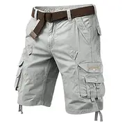 Men's Cargo Shorts Capri Pants Shorts Hiking Shorts Leg Drawstring 6 Pocket Plain Comfort Outdoor Casual Daily Vacation Fashion Wine Army Green