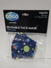 YOUTH GoGo Reusable Face Mask Shedrain SPACE Facemask PLANETS STARS Washable
