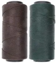 2 Knot It Waxed Polyester Cord 1mm Diameter 144M Spools (Cedar Brown,Dark Green)