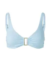 Melissa Odabash Bel Air Sky Ribbed Over The Shoulder Bikini Top Size 12 NWT
