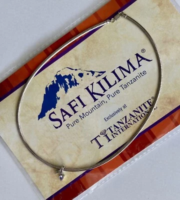 LOVELY Ladies Safi Kilima Tanzanite Pure Slide Pendant 18” Omega Chain Necklace