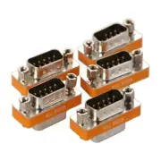 DB9 Null Modem Adapter Male to Male 5 Pack Connector for Serial Communication