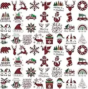 60 Sheets Christmas Iron on Transfers Santa Claus Iron on Patches Iron on Stickers Washable Heat Transfer Appliques Thermal Transfer Stickers for Christmas Shirt Cloth DIY Crafts Party Favors(Truck)