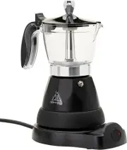 LEAF & BEAN Electric Espresso Maker, Black/Silver, DLE0073