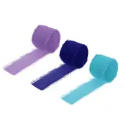 Chiffon Ribbon 1.5" x 8 Yard, Light Purple/Dark Blue/Blue Silk Ribbon