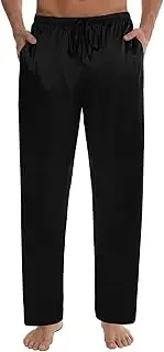 [SWOMOG] Men's Satin Silk Pajama Pant Long Pj Bottoms Soft Lounge Sleep Pants with Pockets