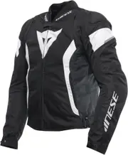 Dainese Avro 5 Motorcycle Textile Jacket, black-white, Size 62 for Men Black White