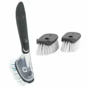 Tovolo Magnetic Soap Dispensing Dish Washing Brush with Replacement Head Set