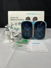 Zeeporte CG6S White Wireless Outdoor Battery Powered Security Cameras 2 Pack