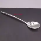 Solid 999 Fine Silver Spoon Fish Pattern Round Handle Dinner Spoon 5.90inch