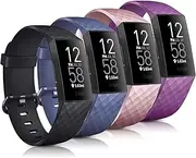 [4 Pack]Sport Bands for Fitbit Charge 4 Band & Fitbit Charge 3 Bands, Soft Silicone Adjustable Comfortable Replacement Wristbands Women/Men for Fitbit Charge 4 / Fitbit Charge 3 / Charge 3 SE