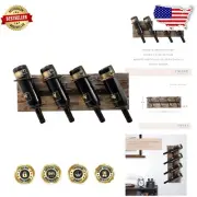 Rustic Wall-Mounted Wine Rack - Holds 4 Bottles, 8" x 23.75" - Farmhouse Style