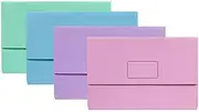 Marbig Slimpick Foolscap Document Wallet Pastels Assorted Pack10