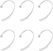 [PH PandaHall] Pandahall Stainless Steel Earring Hooks, Brass, Silver Plated, 56x36mm