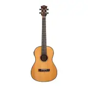 Tiki '22 Series' Spruce Solid Top Electric Baritone Ukulele with Hard Case (Natu