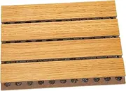 MINAOLULUS Sound Insulation Board Wooden Slot Acoustic Panel for Home Theaters Deep Color Noise Reduction Echo Diminishing for Areas