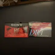 Fuji & Sony 90-Min Blank Cassette Tapes | Normal Bias | Extra Slim Case | New