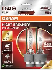 OSRAM XENARC NIGHT BREAKER 220, D4S, 220% more brightness, xenon headlight lamp, 66440XN2-2HB, 2 lamps
