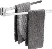 BGL Chrome Swivel Towel Rail,Stainless Steel Bathroon Kitchen Wall Mounted Towel Rack Holder with 2 Swivel Bars
