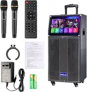 Outdoor Square Dancing, Singing, Watching Movies, Audio Portable Touch Screen with Bluetooth Mobile Phone Screen Projection Karaoke Singing Machine Set
