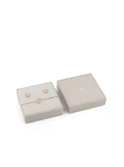 GUESS Gold Amami Crystal Heart Bracelet and Stud Earrings Set