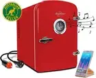 4L 6 Can Portable Mini Fridge with Bluetooth Speaker Compact Personal Cooler Inc