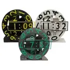 3D Printed Digital Desktop Triaxial Clock With Rotating Numeric Display Clock